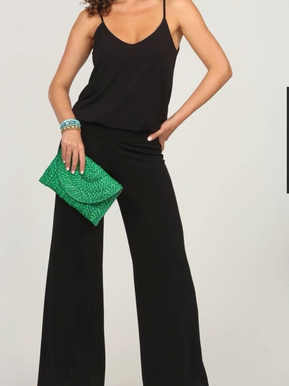 Black Drop Waist Jumpsuit for Women